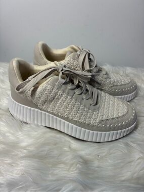 Dolce Vita Cream Knit Platform Sneakers